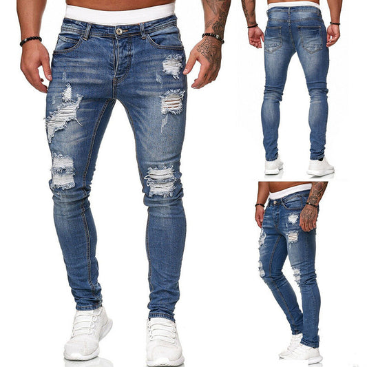 Fitted Ripped Men's Jeans