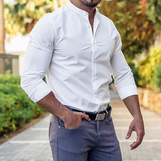 Men's Casual Long-Sleeve Button Down Shirt