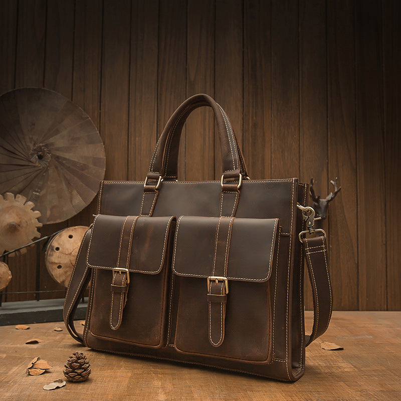 Handmade Vintage Leather Men's Briefcase