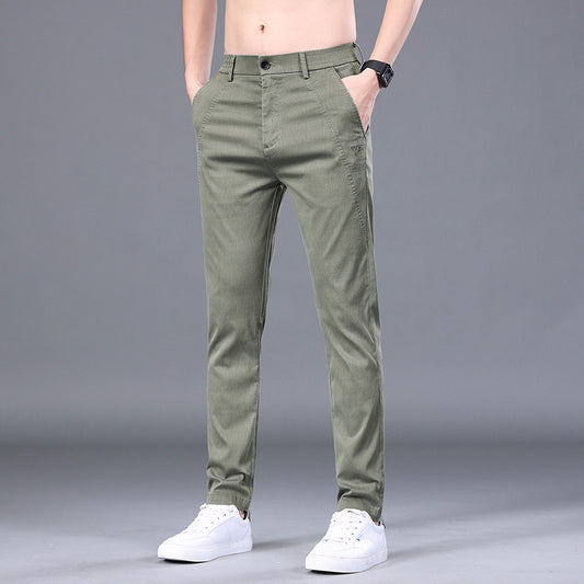 Men's Tencel Straight Trousers Slim Fit