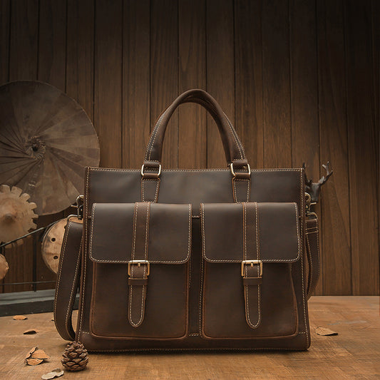 Handmade Vintage Leather Men's Briefcase